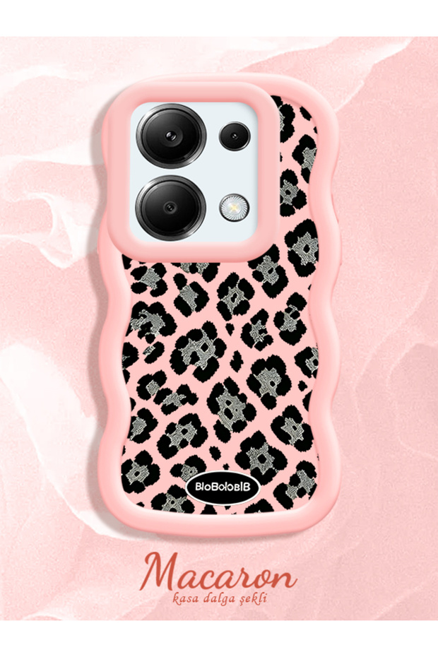 Poco M6 Pro 4g Compatible Wavy Frame Leopard Print High Quality Silicone Phone Case
