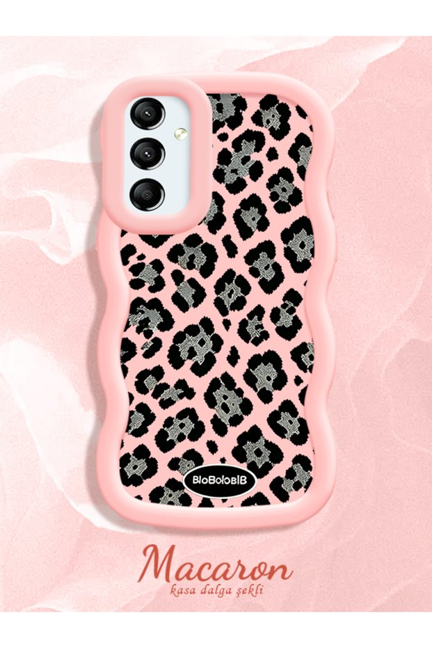 Samsung Galaxy A24 Compatible Wavy Frame Leopard Print High Quality Silicone Phone Case