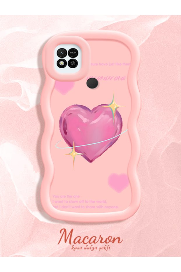Redmi 9C/10A Compatible Silicone Phone Case with Sweet Pink Heart Motifs, Three Color Options