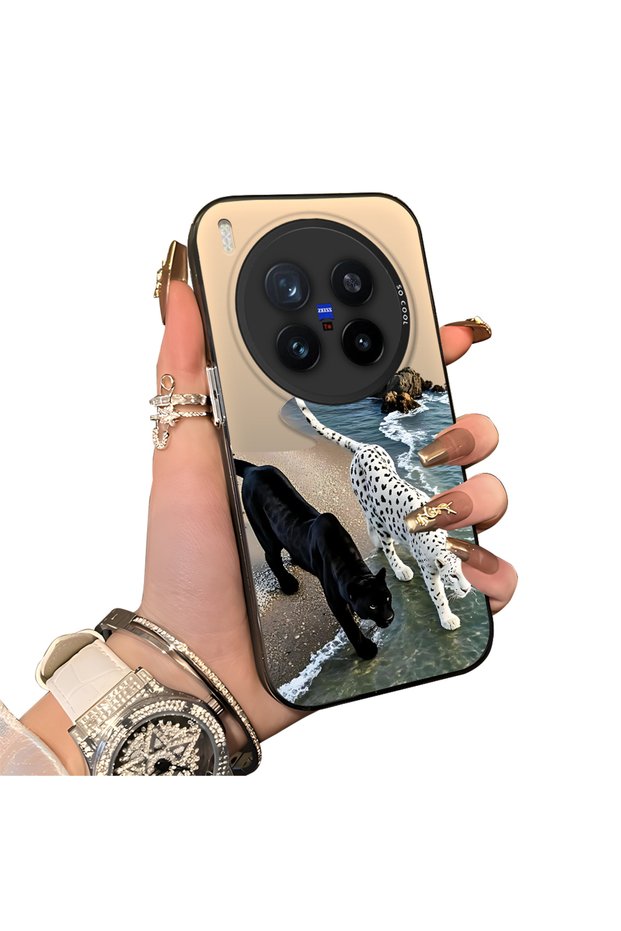 Vivo X300 Pro Compatible Hard Acrylic Back Silicone Edge Lens Protection Case