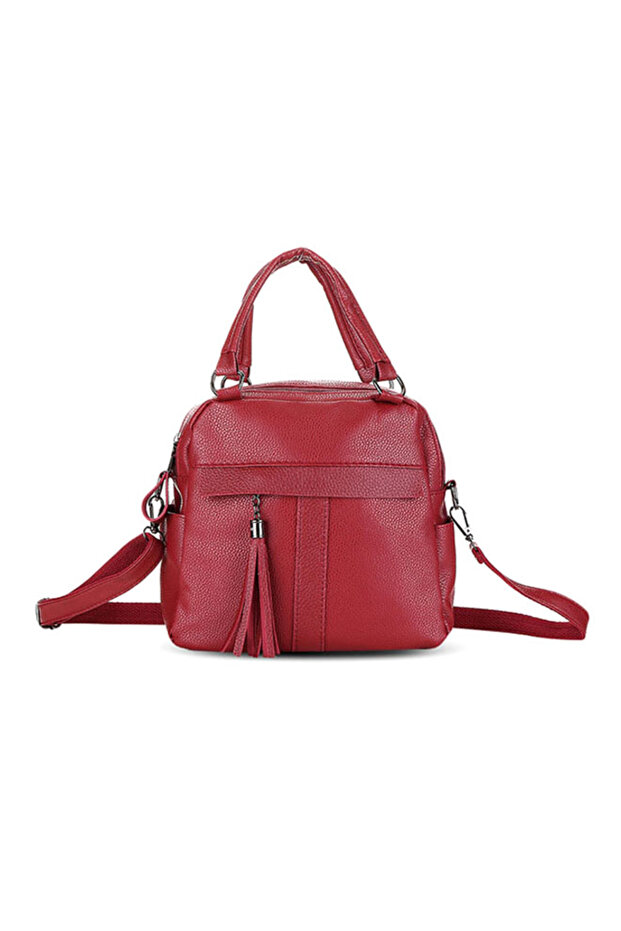 Guapabien Multifunctional Simple Shoulder Bag Handbag Wo Backpack Chestnut Red