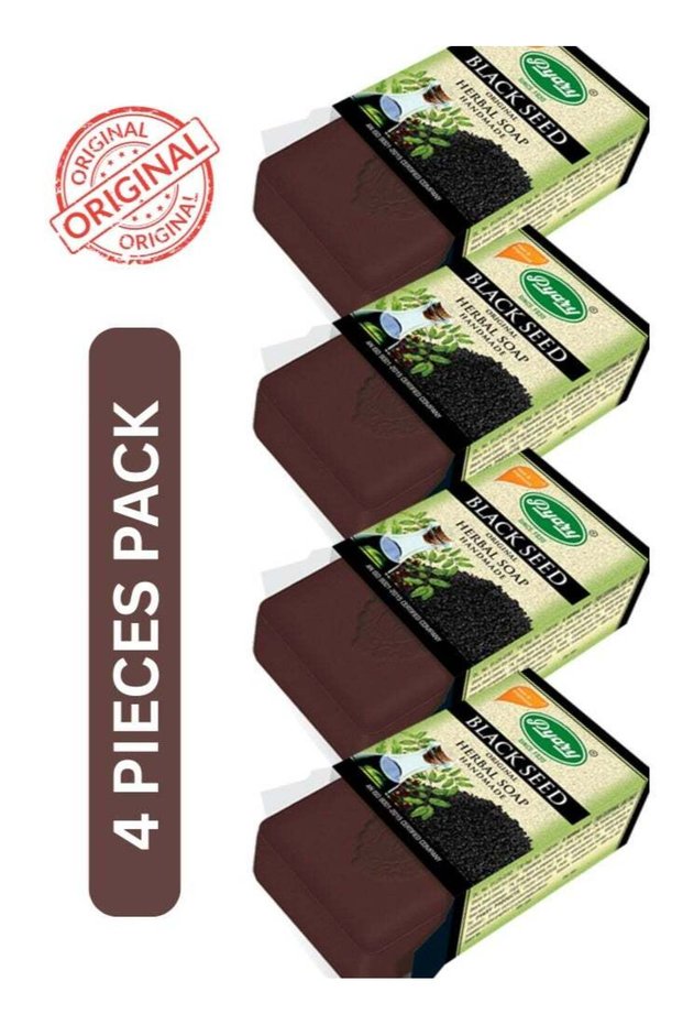 Black Seed Herbal Handmade Soap – 4 Pieces Pack | Natural Cleansing & Skin Purifying Bath Soap | Whitening & Anti-Acne Face and Body Soap for All Skin Types
