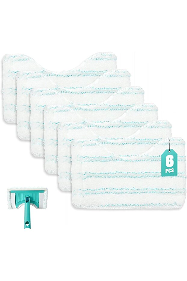 6-Piece Bathroom Cleaning Cloth Set Microfiber Suitable Leifheit Scrubber Tile Squeegee Replacement Accessories Mop Cover