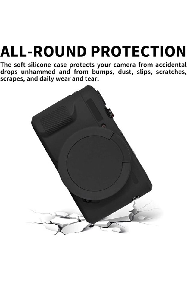 Camera bag for Canon G7X Mark II, protective case for Canon Powershot G7X Mark II digital camera, removable silicone lens cap, rubber camera case...