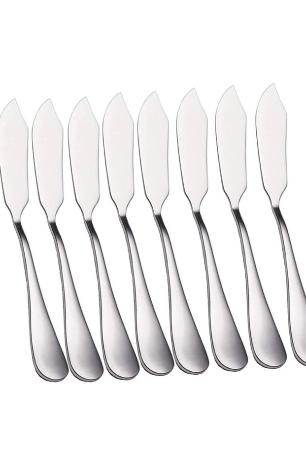 Cheese Spreader Stainless Steel Butter Knife Bread Jam Spreader Cream Seasoning Knife Dishwasher Safe Multi-Purpose 7.8 Inch 8-Piece