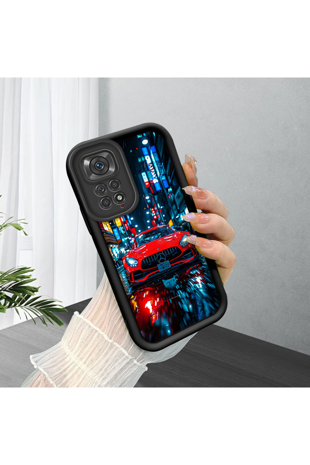 Redmi Note 11/Note 11S Compatible Fast Car Aesthetic Silicone Cover, Modern Style, Stylish for Daily Use
