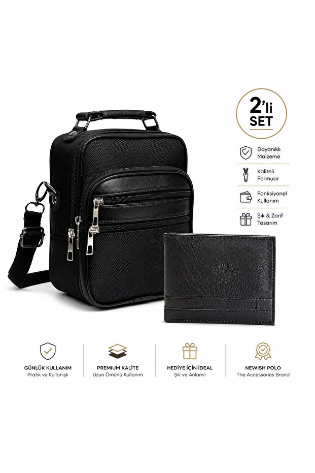 Men's Crossbody Shoulder Bag and Wallet Card Holder