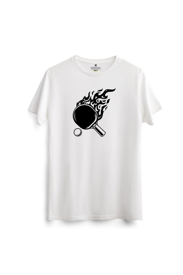 Table Tennis Printed T-Shirt Table Tennis Training Cotton Sports Cotton