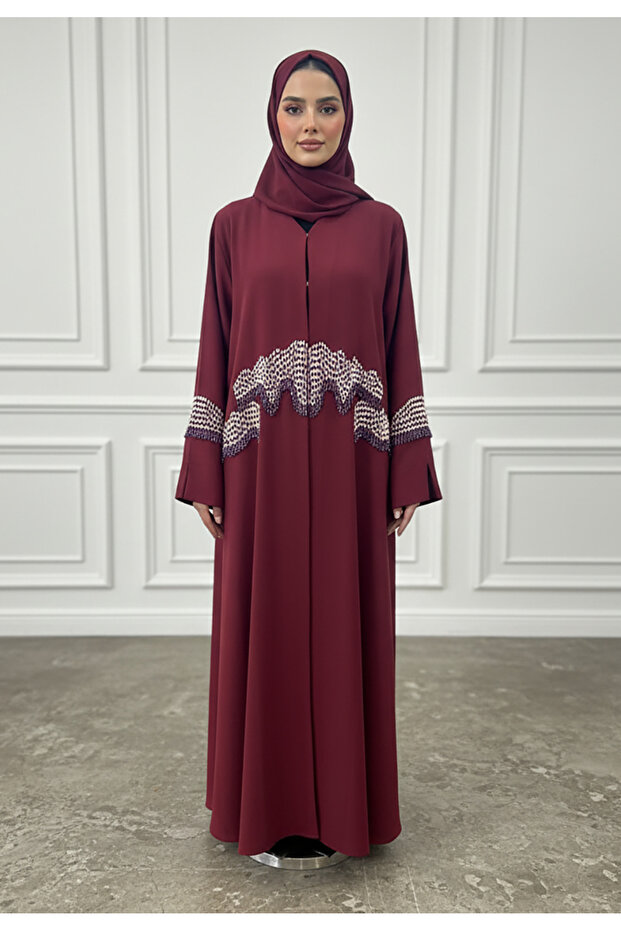 Wave Embroidered Abaya | Nida Fabric
