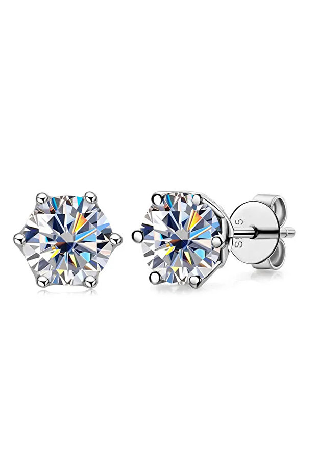 0.5CTX2PCS 8H8A Real 1 CT D Color Moissanite Stud Earrings For Women Top Quality 925 Sterling Silver
