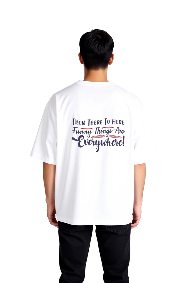 Men's Oversize Printed T-Shirt 100% Cotton Relaxed Fit Casual Wear Positive Message Retro Pattern Modern