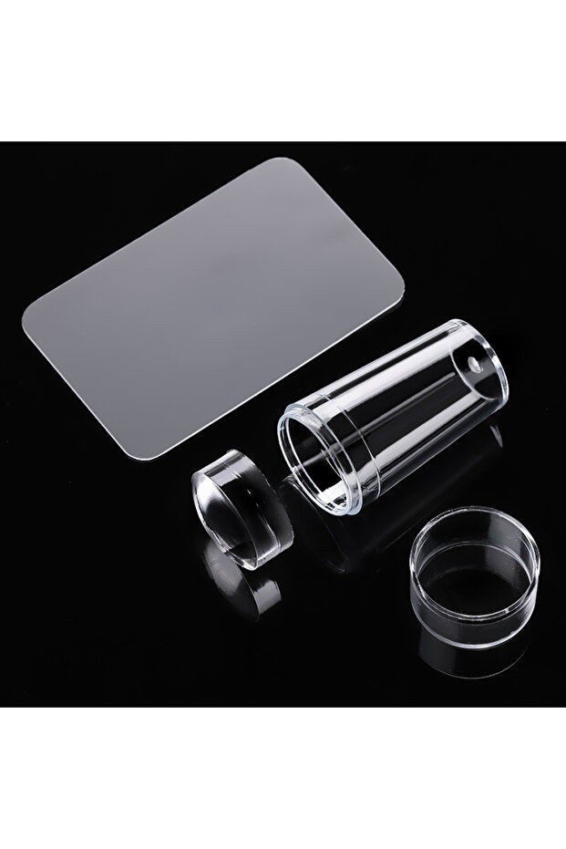 Transparent LINMADA Silicone Nail Stamp Tool Kit French Tip Stamp Nail Stamping Plates for Gel Polis