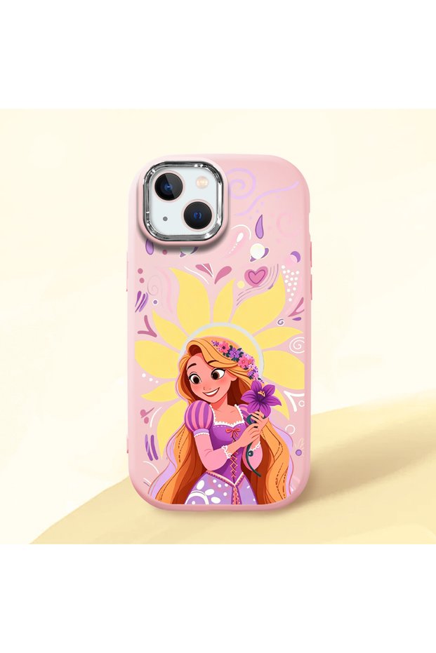 Pink Silicone Case with Shock-Absorbing Camera Protections Compatible with iPhone 15 Plus/14 Plus