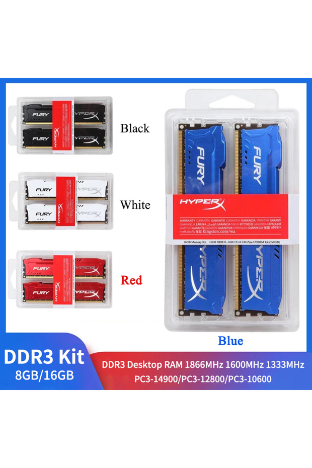 ذاكرة DDR3 رام 16 جيجابايت (2 × 8 جيجابايت) 1866 CL10 RED X KIT