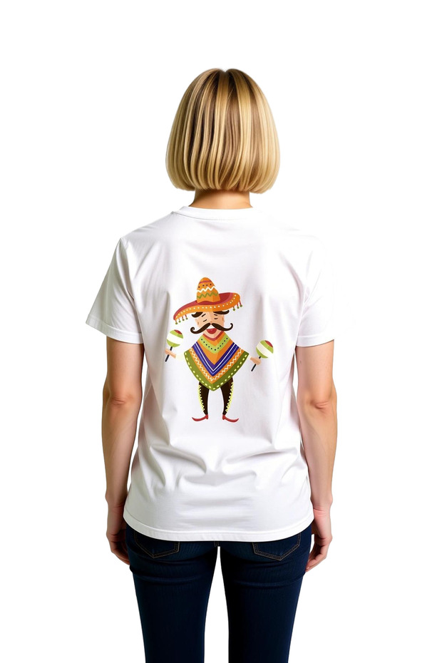 Women's Musician Printed Relaxed Fit Short Sleeve Round Neck Vector Art T-Shirt Comfortable Casual