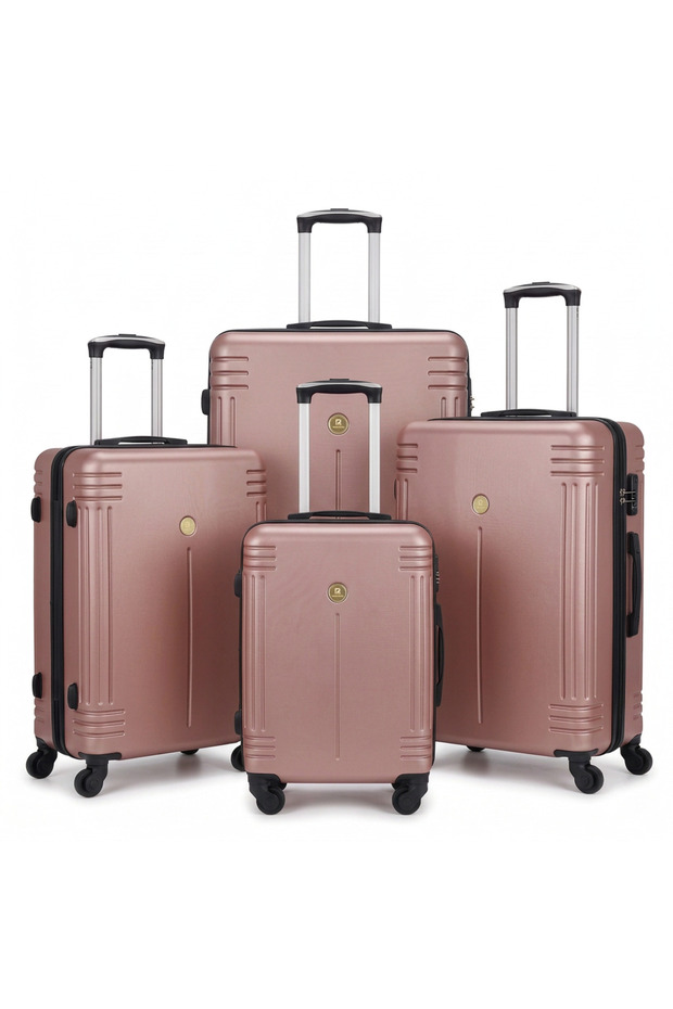 4-Piece ABS Hard Shell Luggage Set for Family, 20/24/28/32 Inch, TSA-Approved Lock, 360° Silent Spinner Wheels, 3-Level Adjustable Handle, Unisex for Men Women
