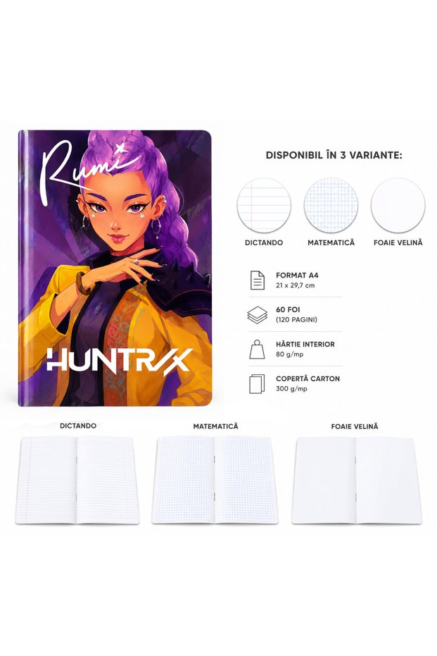 Huntrix Personalized A4 Notebook – 60 Sheets, Dictando