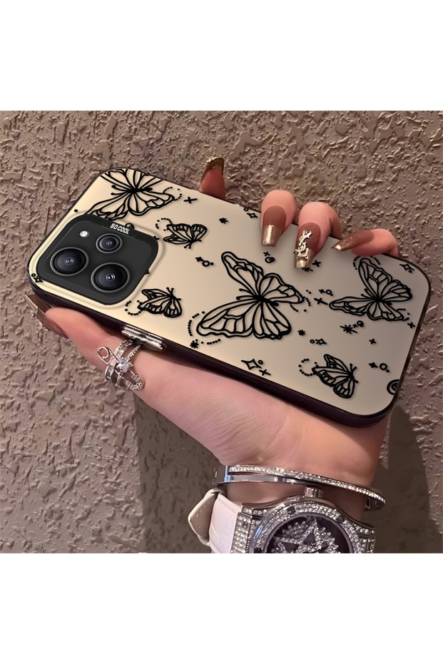 Redmi 12 4G/5G Compatible Elegant Night Style Butterfly Case, Durable Protective Case for Daily Use