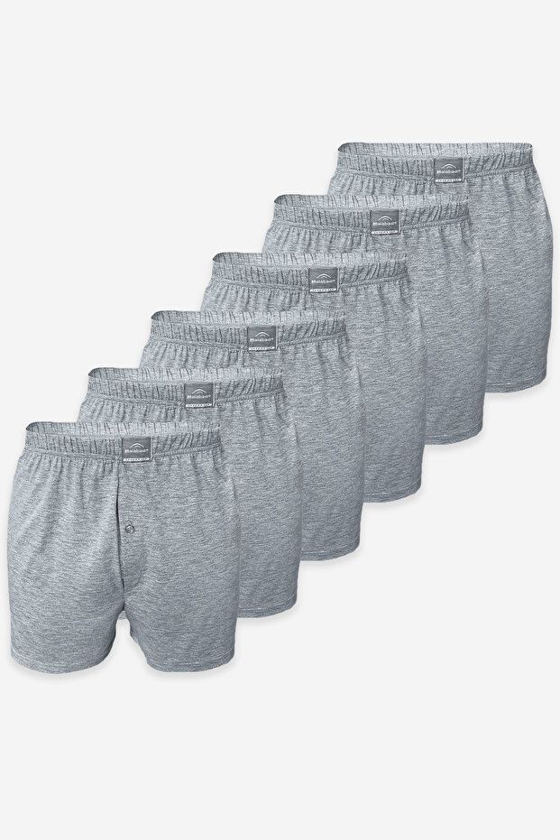 Men's Gray 6-Piece Premium Collection Wide Fit Modal Large Size Boxer 6m254