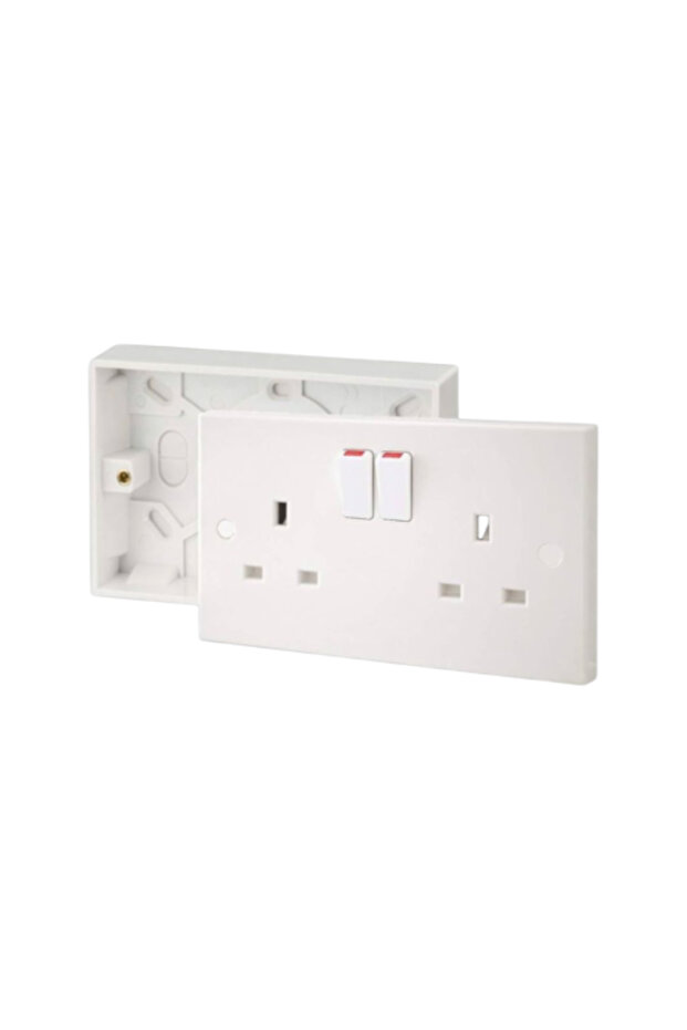 Socket with Switch 7X14 Double White Thai - Panasonic Panasonic