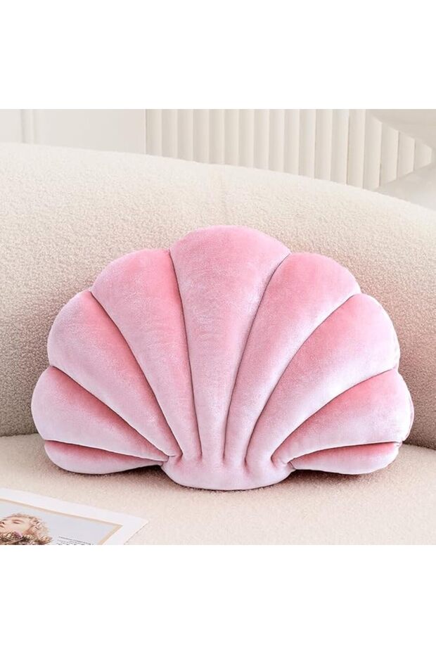 Seashell Decorative Pillow Shell Shaped Throw Pillow 3D Insert Beach Pillow Soft Velvet Pill