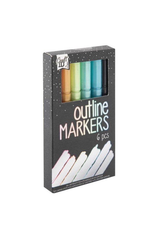 Set 6 markere contur Grafix