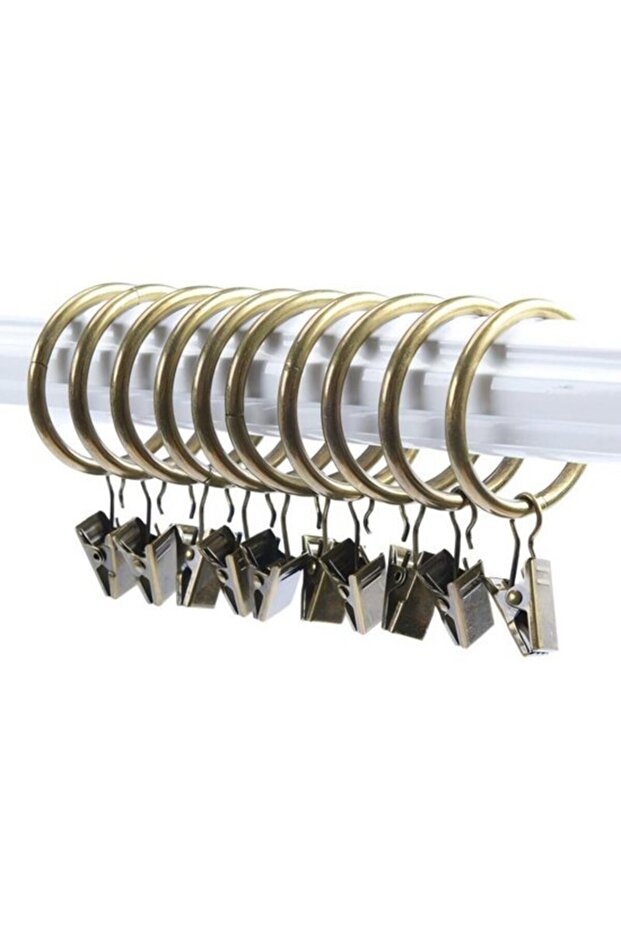 10 curtain clips with rings.
