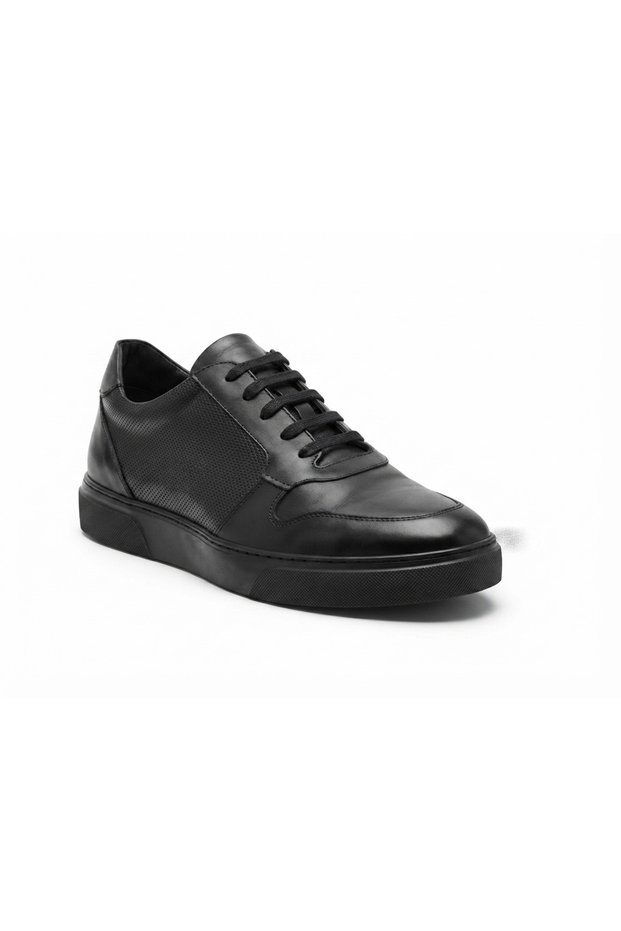 Gd0134 Genuine Leather Large Size 45 46 47 Non-Slip Strong Sole Economical Black Casual Sneaker Men's Shoes