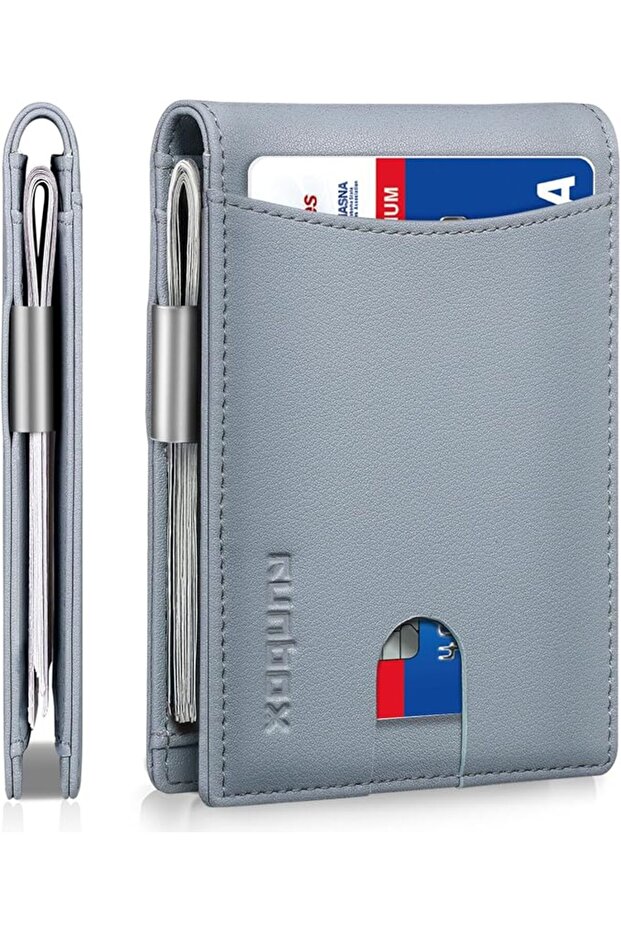 Slim Money Clip Wallets for Men RFID Blocking 11 Card Holder Minimalist Small Leather Bifold