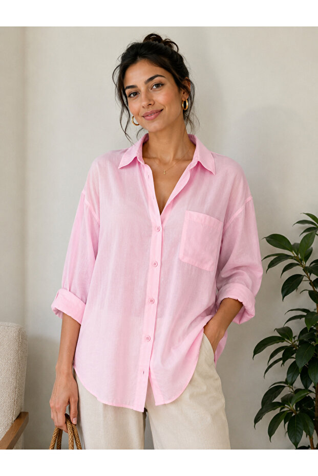 Low shoulder oversized shirt