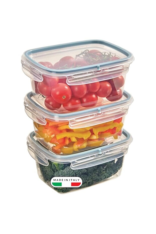 Snipslock Rectangular Containers Set, 3-Piece, 1.2 Liter Each – Food Storage Containers