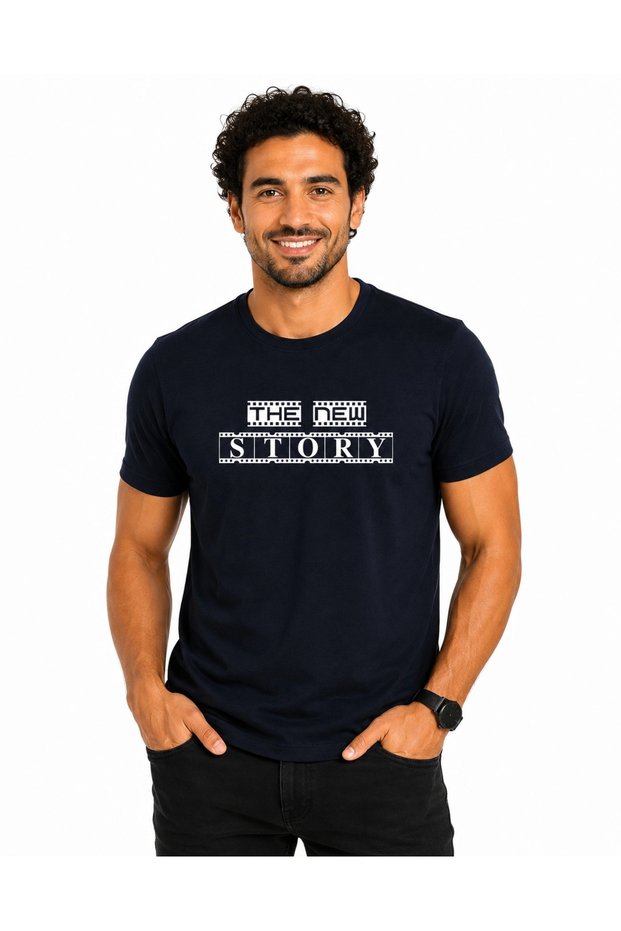 The New Story Premium Unisex T-Shirt 100% Cotton Modern Navy Blue T-Shirt