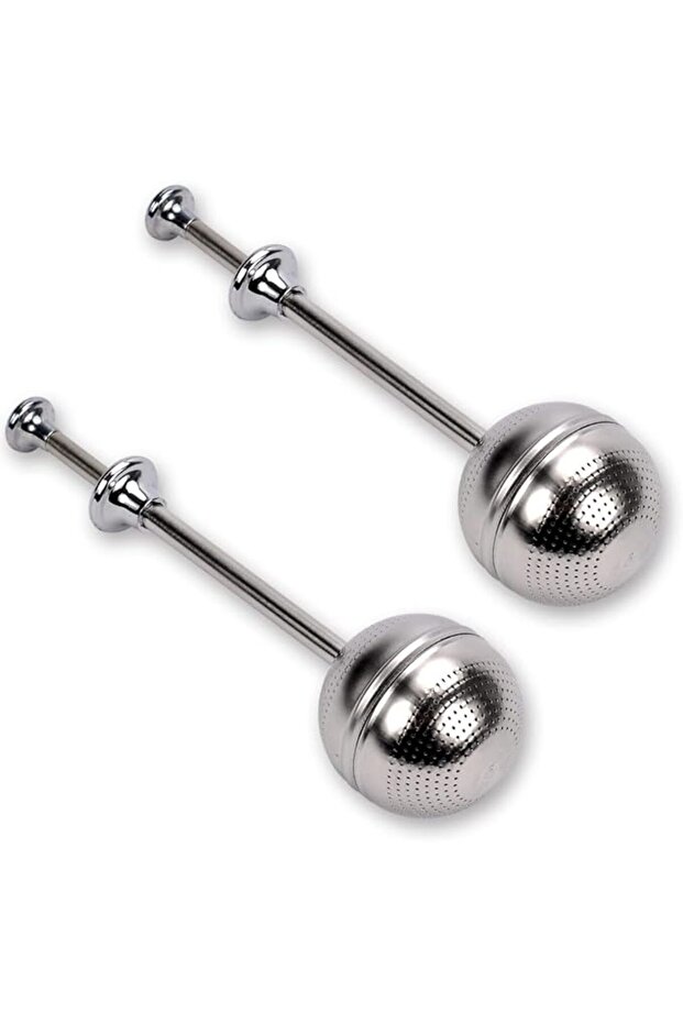 Stainless Steel Long Handle Tea Ball Infuser Set, 2PCS Loose Leaf Tea Strainer, Reusable Fine Mesh F