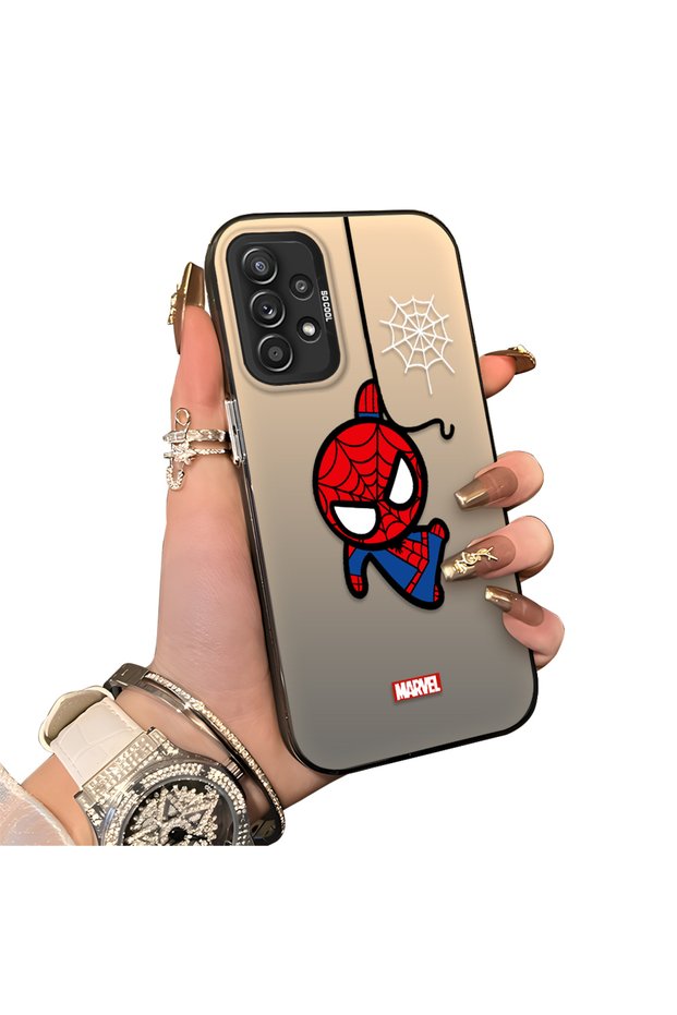 Samsung Galaxy A52S Compatible Silicone Edge Hard Back Case Couple Phone Case Spider Man Patterned