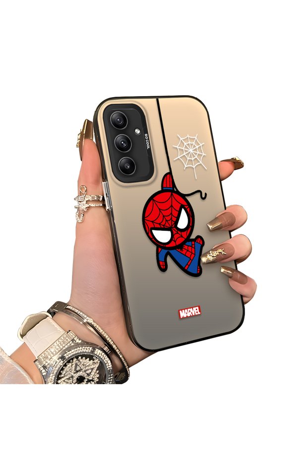 Samsung Galaxy A34 Compatible Silicone Edge Hard Back Case Couple Phone Case Spider Man Patterned