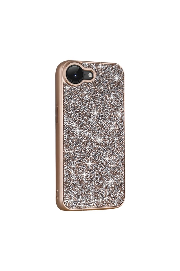 iPhone 16E Case with Glitter Diamonds and Raised Camera Protection Silicone