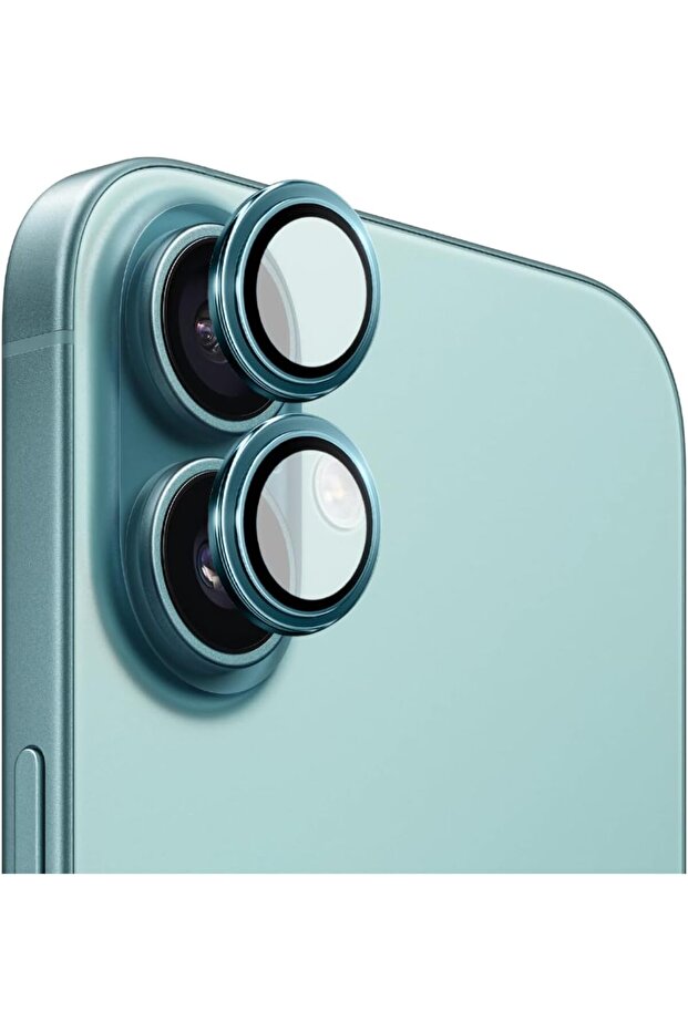 Avelune Store Sapphire Tempered Camera Lens Protector, Compatible with iPhone 16 and iPhone 16 Plus (Sea Blue)