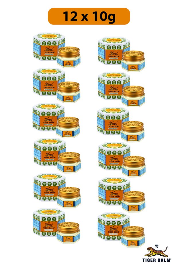 White Ointment 10g | For Headache, Stuffy Nose, Itch & Pain Relief | Pack of 12