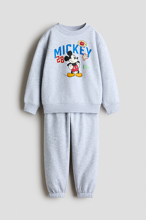 2 Parçalı Baskılı Sweatshirt Set