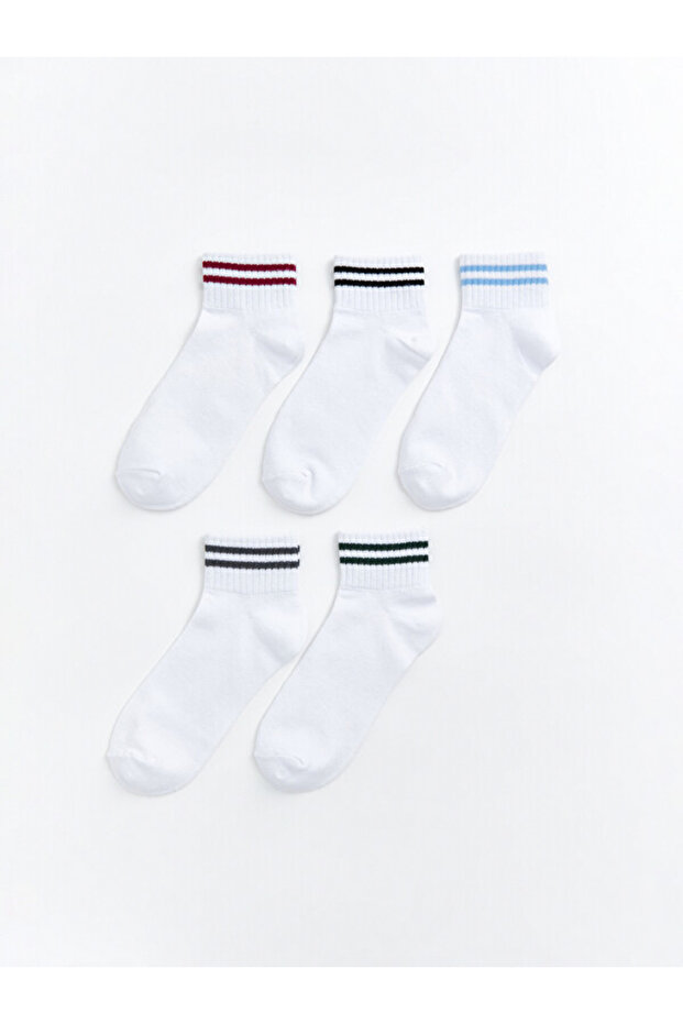 Esvab • Modern & Distinctive Striped Girls' Booties Socks, Pack of 5