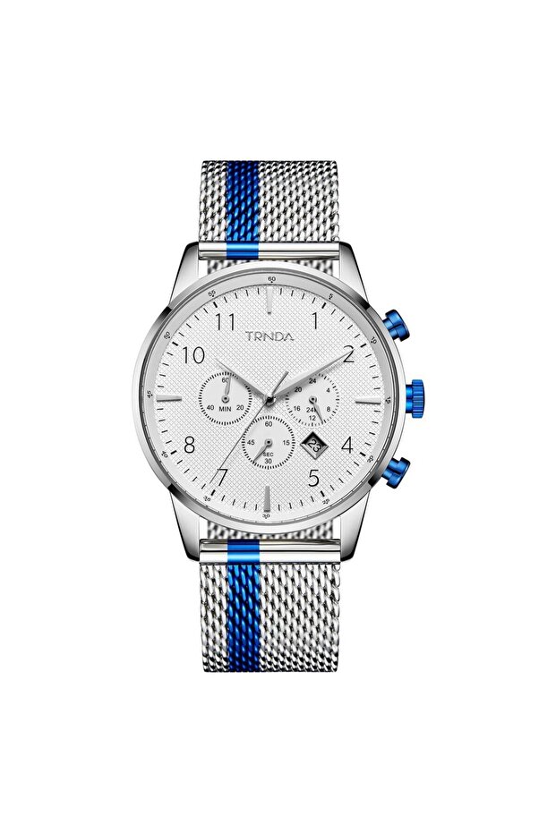 Men's Stainless Steel Watch, Silver Mesh Band | Trnda43mm