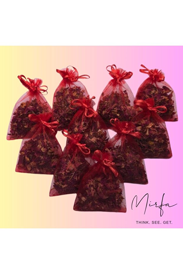 Dry Rose Petals in Drawstring Sachets (Pack of 10)