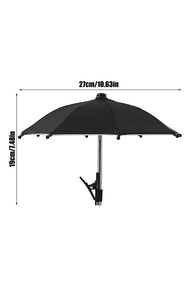 Black Mobile Phone Clip on Sun Shield Sun Protection Phone Umbrella Anti-Reflective Rainproof Cellph