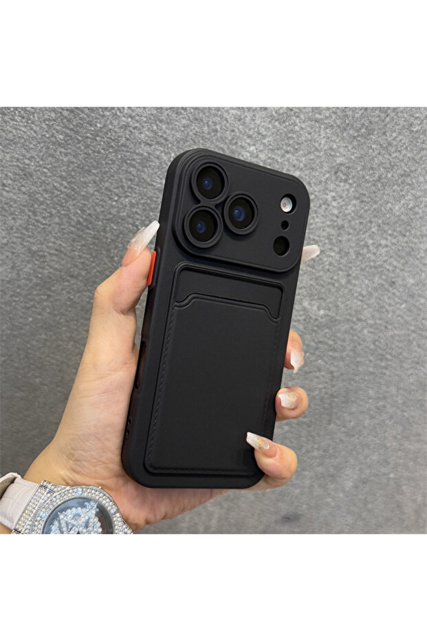 iPhone 14 Plus Black Luxury Soft Silicone Wallet Case For iPhone 17 Air 16E 15 14 Plus 13 12 Mini 11