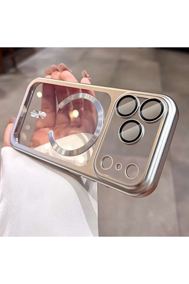 iPhone17 Pro Max Silver Luxury Matte for Magsafe Soft Plating Clear Case for iPhone 17 Pro Max 17Pro