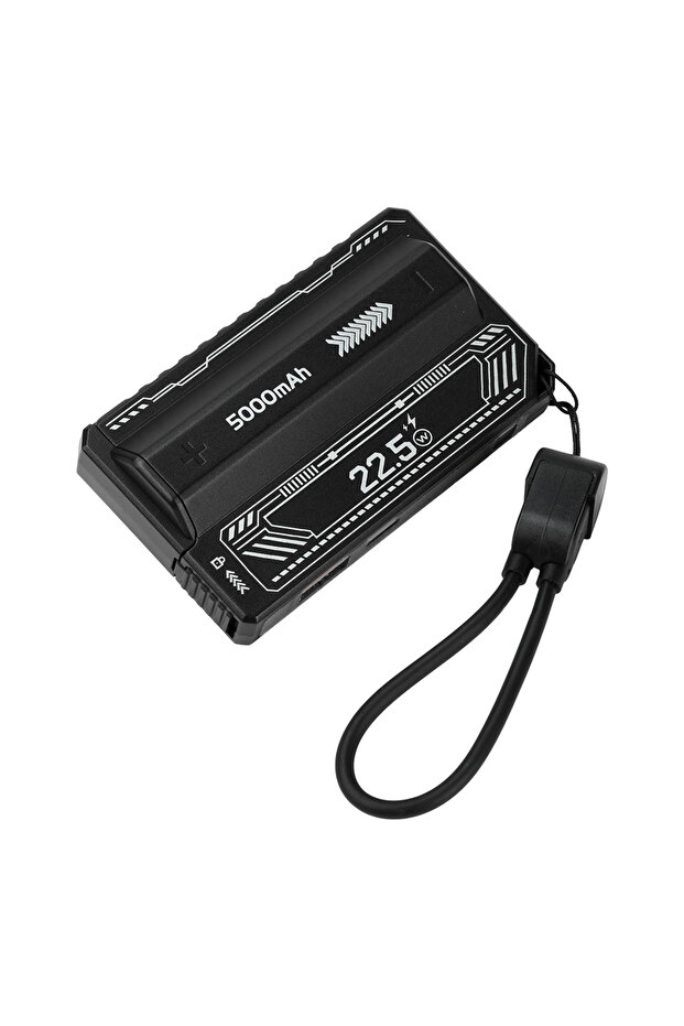 Black 21700 Power Bank Case PD 20W Fast Charging Built In Cable Detachable Power Bank DIY Battery Ca