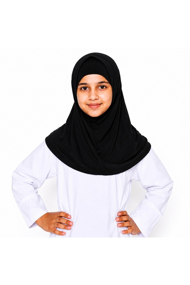 Linda Premium Rayon Hijab for Kids– Two-Piece Modest Islamic Headscarf Set, Pink, Size S