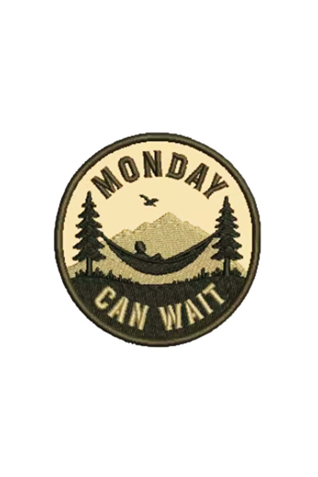 Monday Can Wait Adventure Collection Embroidered Hook Velcro Patch 7.5 x 8 cm