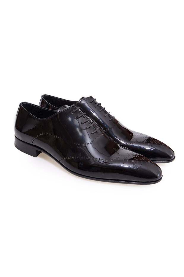 Black Color Lace-Up Genuine Leather Leather Sole Men's Shoes