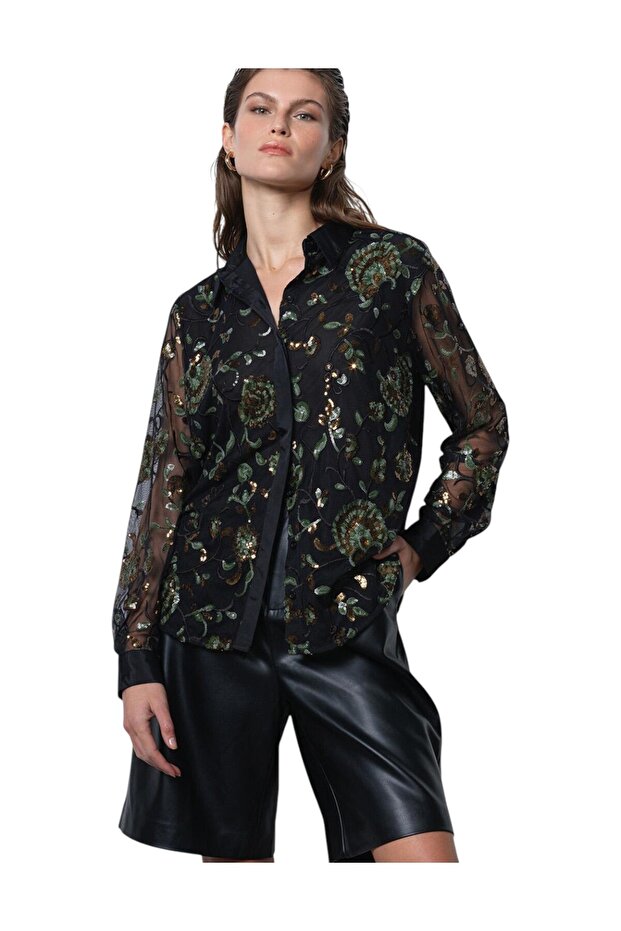 Women Roshene Sequin Shirt